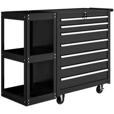 HOMCOM Carrello da officina 96cm x 33,5cm x 75cm Nero