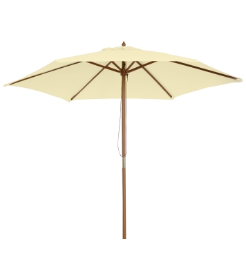Outsunny 2.5m Wooden Parasol Patio Canopy Cream White