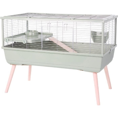 ZOLUX Cage grillagée rongeur surélevée pour cochon d'inde - 99 x 54 x 79 cm - Néolife - Vert