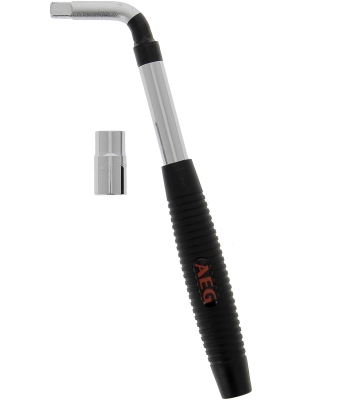 Clé démonte-roue téléscopique douille encliquable réversible 17-19mm - AEG - Longeur repliée : 36cm Longueur déployée : 54,5cm