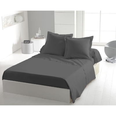 Drap plat - HOME LINGE PASSION - Microfibre 82 g - 240 x 300 cm - Anthracite