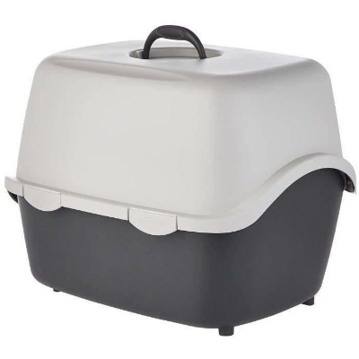 TRIXIE Bac a litiere Vico - 40 x 40 x 56 cm - Gris foncé et gris clair - Pour chat