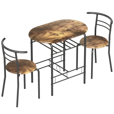 HOMCOM 3-Piece Dining Set Rustic Brown