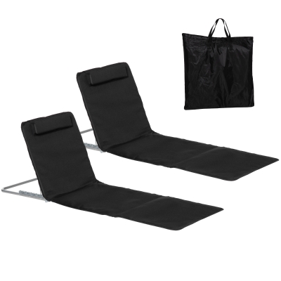 Mata plażowa 2 szt., składana, 5-stopniowa, torba, stalowa