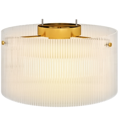 HOMCOM Clear Ceiling Light Fixture, Minimalist Semi Flush Mount Modern LED Ceiling Lamp for Living Room, Hallway, Dining Room, Kitchen