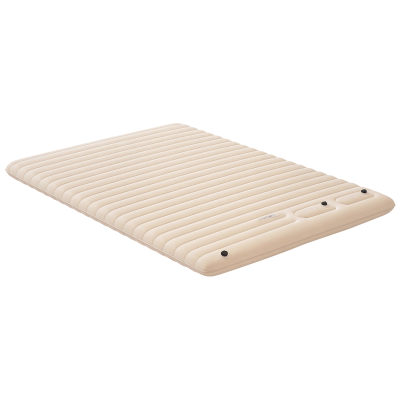 Materac dmuchany Outsunny, Łóżko dmuchane, Składane łóżko kempingowe dla 2 osób z pompką do stóp, pokrowcem transportowym, do kempingu, podróży, poliester, biały, 195 x 140 x 10 cm