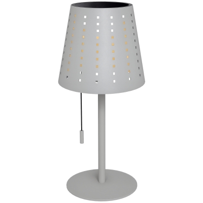 Outsunny Lampa solarne stołowa LED, lampka stołowa na akumulator, lampa nocna z regulacją jasności, lampa biurkowa przenośna, IP44 wodoszczelna, do ogrodu, balkonu, jasnoszara