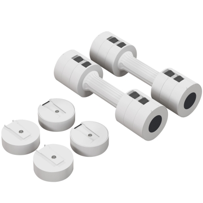 2 x 2,5 kg hantle, regulowana waga, plastikowa obudowa, białe