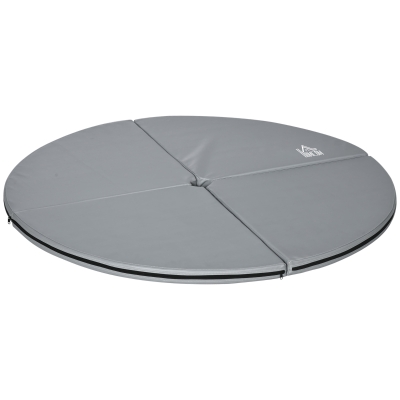 Mata do tańca na rurze HOMCOM, Ø 150cm, 5 cm grubości, składana, przenośna, amortyzująca, do gimnastyki, jogi, jasnoszara