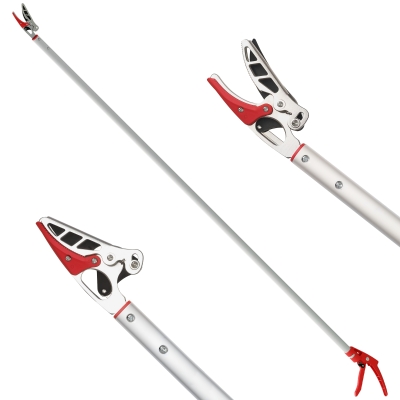 Outsunny Sekator 1,8 m z mechanizmem blokującym do cięcia i podtrzymywania, narzędzie ogrodowe z rączką z aluminium, długi sekator do gałęzi, do cięcia gałęzi i zbierania owoców