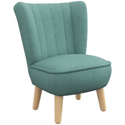 AIYAPLAY Fotelik Dla Dzieci, Sofa Dziecięca z Wyglądem Aksamitu, Nogi z Drewna, Fotel Dla Dzieci 3-7 Lat, Pokój Dziecięcy, Salon Zabaw, Jasnoniebieski