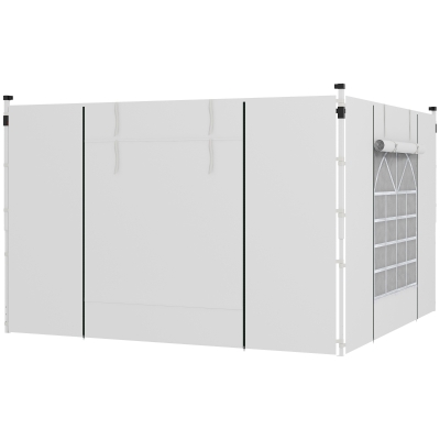 2 boczne ścianki do pawilonu 3x3/3x6m, okno, drzwi, biały