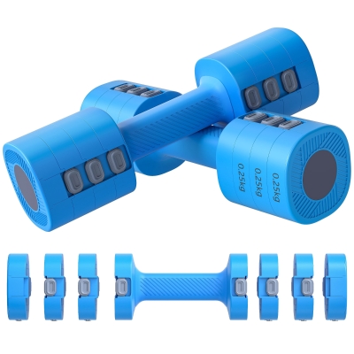 SPORTNOW Conjunto de Halteres Ajustáveis 4 em 1 1/1,5/2/2,5 kg com Pegas Antideslizantes e Design Quadrado Vermelho