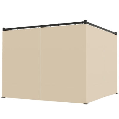 Outsunny Pergola 3x3m Toit Coulissant Beige Résistante UV