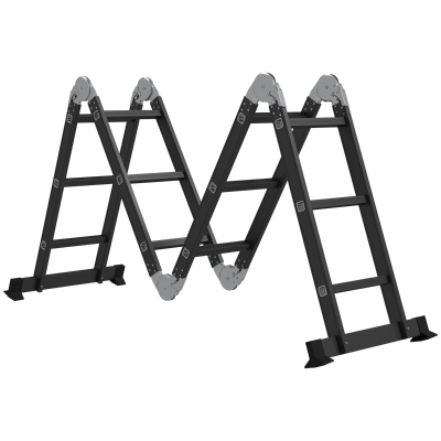 DURHAND Scala in Alluminio Nera 5 in 1 con Carico Massimo 150 kg