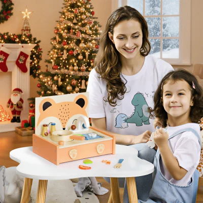 AIYAPLAY Mini-Cuisine Bois Enfant avec 12 Accessoires 3-5 Ans