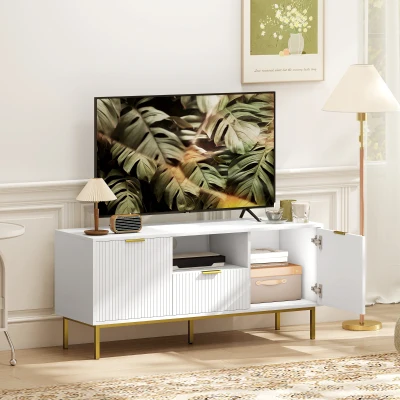 HOMCOM Mobile TV 120x39x54cm Bianco