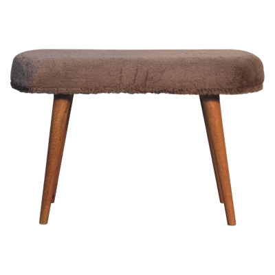 Solid Wood Upholstered Bench with Nordic-Style Legs and Eco-Conscious Design, Brown