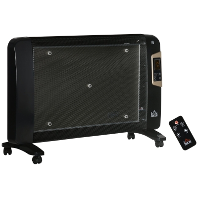 HOMCOM Mica Electric Space Heater 1000W/2000W Black