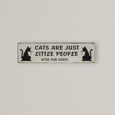 Handcrafted Wall Plaque 'Cats Are Just Little People' with High‑Strength Metal, Black