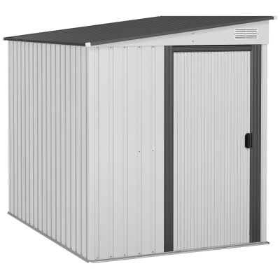Outsunny Casetta per Attrezzi in Metallo 1.5x2m Porta Scorrevole