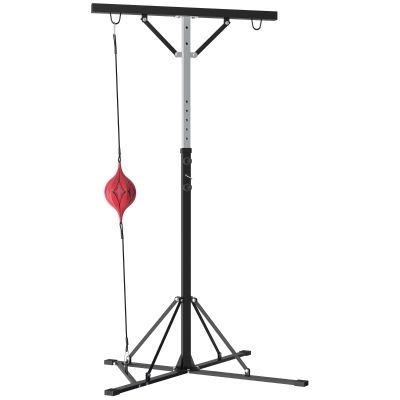 SPORTNOW Suporte para saco de pancadas, ajustável em altura, com speedball, estrutura metálica, 160L x 145B x 175-220H cm, preto