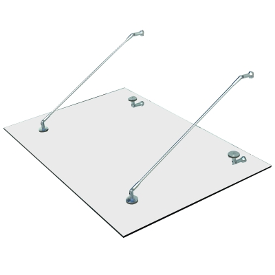 HOMCOM Toldo de vidro para porta, vidro temperado, aço inoxidável 304, vidro claro 150 x 90 cm