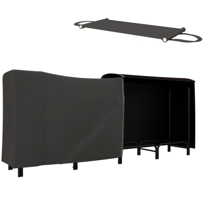 Outsunny Legnaia con Telo Portalegna e Copertura 240x36x99cm