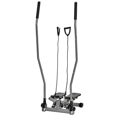 HOMCOM Stepper Fitness con Maniglia e Monitor LCD Argento