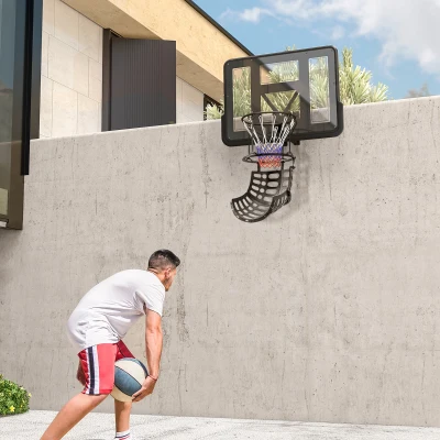 SPORTNOW Retorno da Bola de Basquetebol Sistema de Retorno da Bola Rotação a 360° 35,6x35,6x75,5 cm Preto