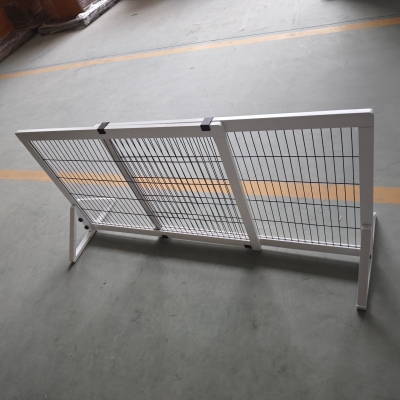 PawHut Barreira de segurança para cães barreira de proteção de 2 painéis largura ajustável 101-181 cm em madeira aço branco