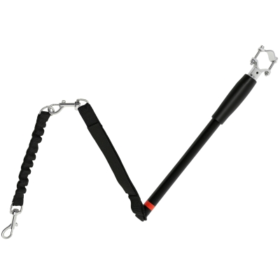 PawHut Laisse Vélo Chien 124cm Acier Polyester Noir Amovible