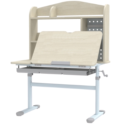 AIYAPLAY Bureau Enfant Réglable Plateau Inclinable 80x51x108,5-130,5cm