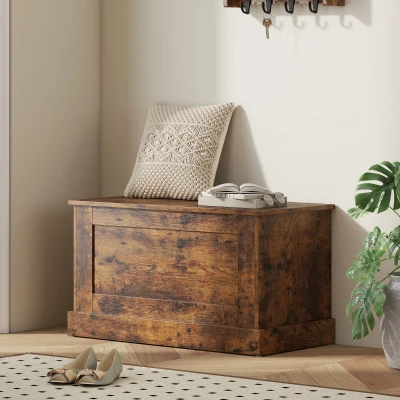 HOMCOM Coffre de rangement 80x40x45cm Marrone rustico