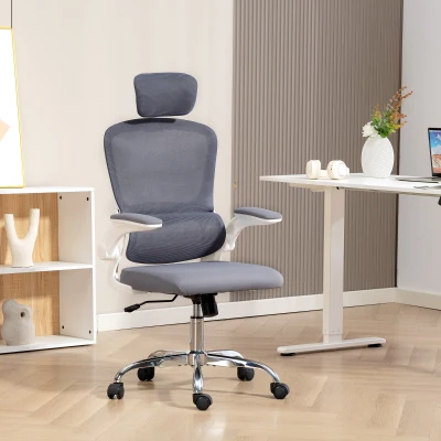 HOMCOM Ergonomic Office Chair Mesh High Back Charcoal Grey