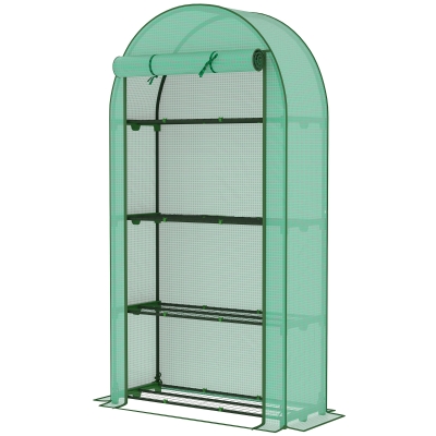 Outsunny Serre Jardin 4 Étagères PE Acier 105x45x160cm Vert