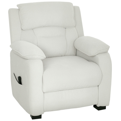HOMCOM Fauteuil relax électrique fauteuil inclinable port USB repose-pieds poches latérales télécommande 86x90x103cm crème