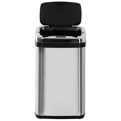 HOMCOM Poubelle de cuisine automatique 30L acier inoxydable, poubelle à capteur de mouvement avec couvercle, 33x25x58cm, argent