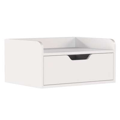 HOMCOM Floating Nightstands Set of 2, Wall Mounted Bedside Table with Drawer for Bedroom, White