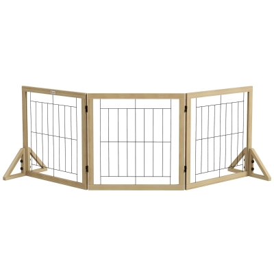 PawHut Cancellino per Cani Pieghevole 3 Pannelli 210x70cm Legno