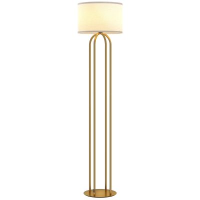 HOMCOM Lampadaire Salon Ø38x161cm Lin Doré Beige