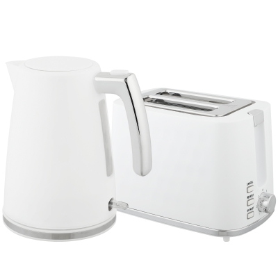 HOMCOM Set Bouilloire 1,7L et Grille-Pain 7 Niveaux Blanc