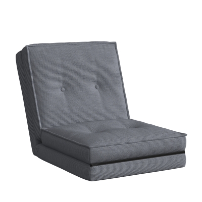 HOMCOM Sillón de suelo plegable en terciopelo acanalado, colchón de suelo con respaldo ajustable en 5 posiciones, 59 x 230 x 15 cm, gris