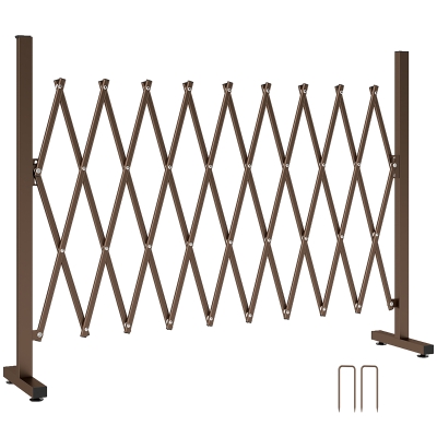 Outsunny Barrière Extensible Alu/Métal Chocolat 250cm