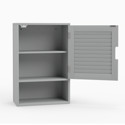 HOMCOM Bathroom Cabinet, Wall Mounted Storage Cabinet with Adjustable Shelves, 40 x 20 x 60 cm, Grey