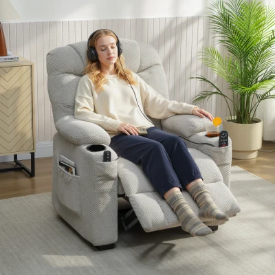 HOMCOM Electric Massage Recliner Chair with Heat Grey