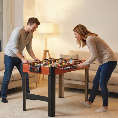 HOMCOM Tischkicker, Tischfußball-Set, 2 Bälle, rutschfeste Griffe, für Jugendliche Erwachsene, Punkteanzeige, MDF, Metall, Bunt