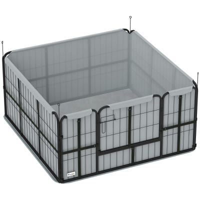 PawHut Steel Dog Whelping Box with Pad 122x122cm