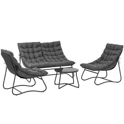 Garden Sofa Set 122W x 87D x 85H cm Grey