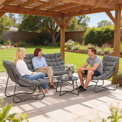 Garden Sofa Set 122W x 87D x 85H cm Grey
